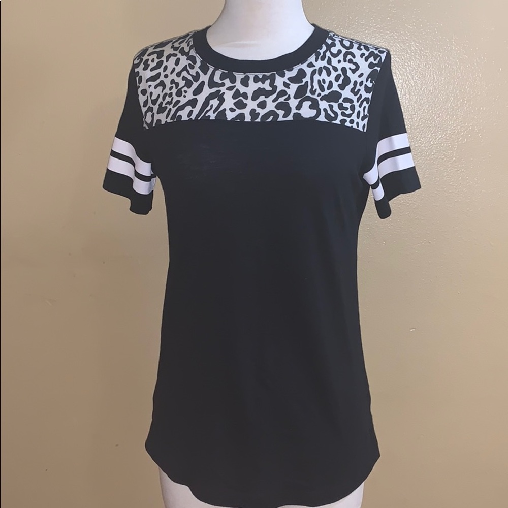 Pink VS Leopard Shirt Black White XSmall